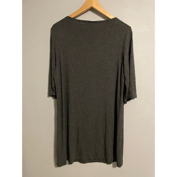 Bryn Walker Womens Tunic Dress Small Gray Striped Stretch Short Sleeve Casual - Picture 5 of 8